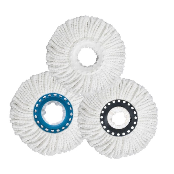 3 stk Spin Mop Hodeerstatning, Mikrofiber Bomulls Mop Hode, 16cm