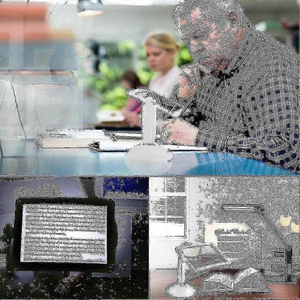 3x Rektangulär Förstoringsglas med LED-lampa för böcker, synskadade, äldre, sömnad, smycken, läsning
