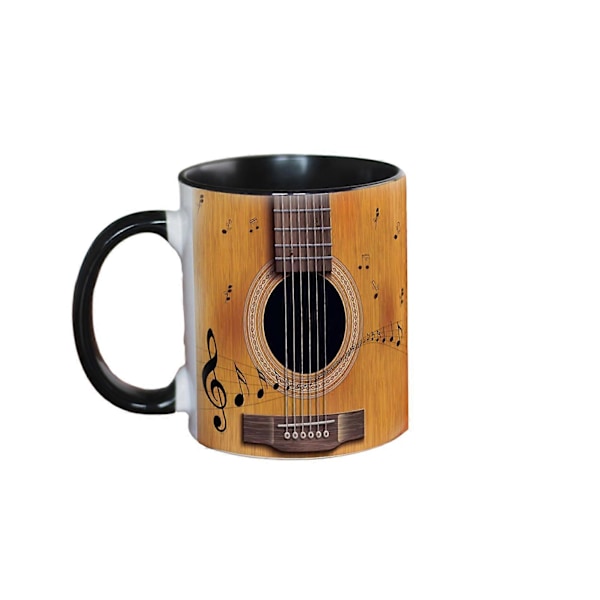 Musikalisk Kaffemugg Keramisk Nyhet Musiknot Kopp Stor 350ml Kapacitet Gitarr Piano Violin Design Varm Dryckesmugg Musikalisk Gåva för Musikälskare Hem D A