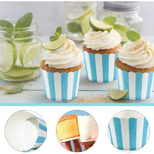 50 stk. Blå Papir Cupcakes til Fødselsdag Bryllup Fest