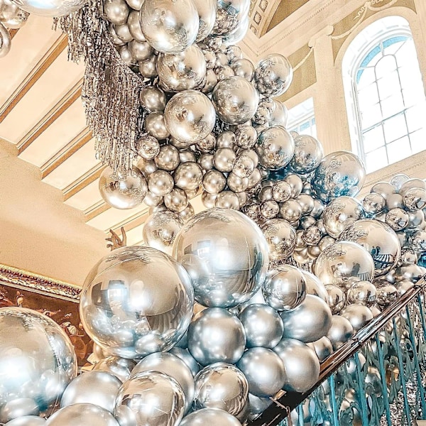 Sølvballoner 70 10 tommer metalliske balloner sølv metallic
