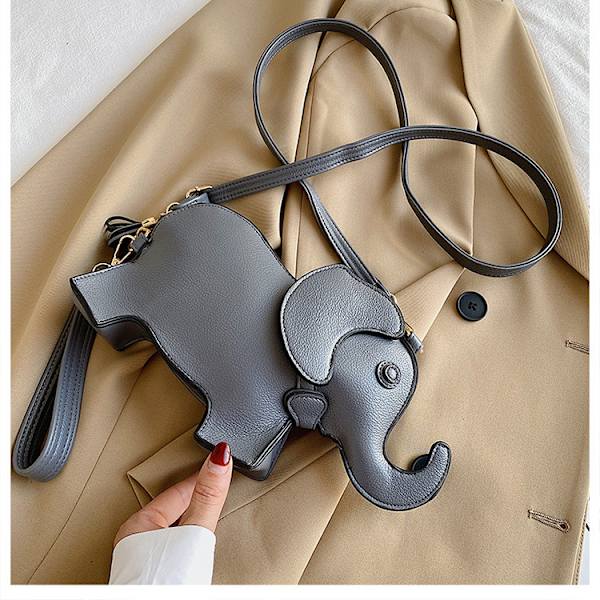 Baby elefant tecknad axelväska, läder