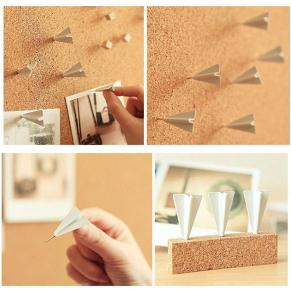 12 kpl Push Pin (paperilentokoneen muoto), koristeelliset push pinit