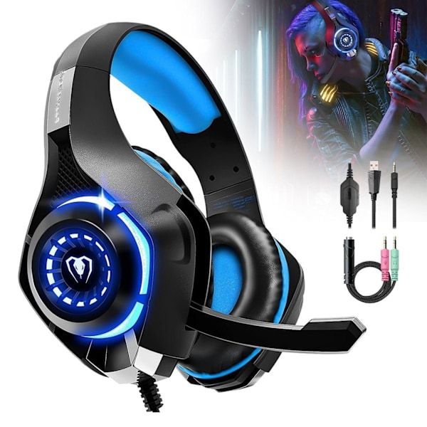 ##/Kuulokkeet mikrofonilla PS4 PS5 PC Xbox Series syvään pelaamiseen##/