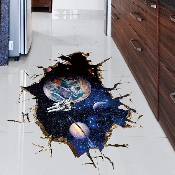 ##/3D Planet Galaxy Astronaut Väggdekaler, Avtagbara Universum Rymd##/