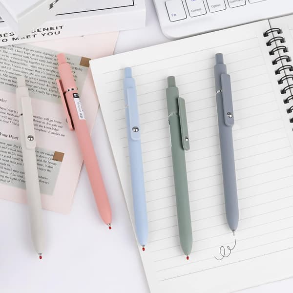 Gelpen 5 stk. Trækbart Gelpen 0,5 mm Æstetisk Pen Sort F