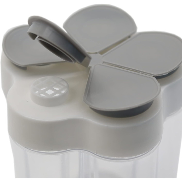 2-pack 5-i-1 Kryddburkar med lock, transparenta plastkryddburkar för K