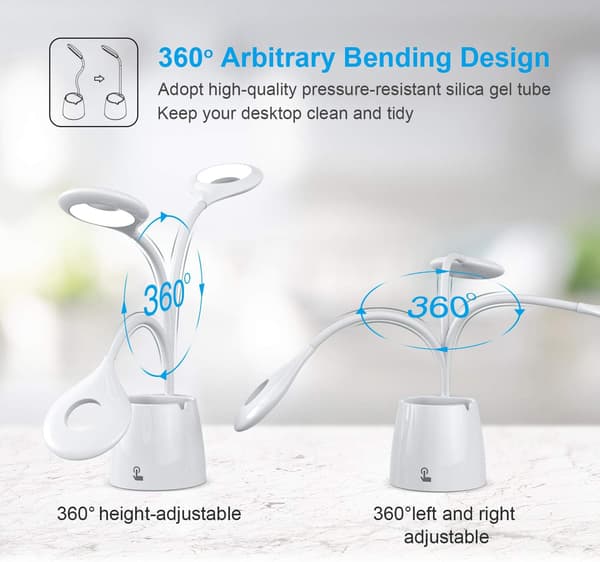 LED skrivebordslampe, dimbar LED bordlampe, nattlyslampe med St