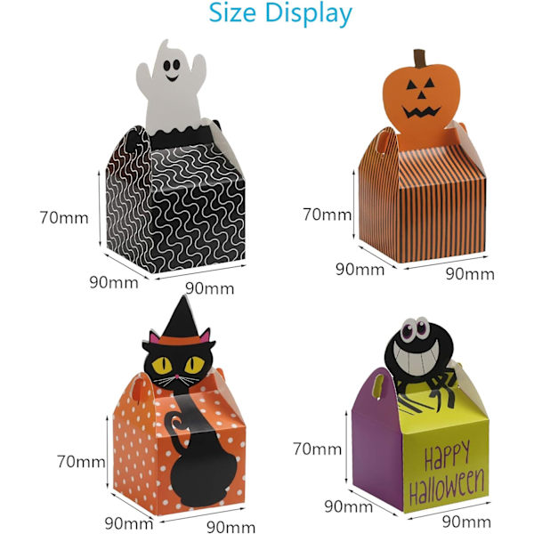 50 STK Halloween Gaveeske, Halloween Gaveesker i Papir, Heks Pumpe
