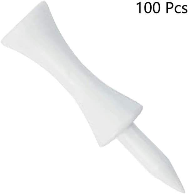 Pakke med 100 Plastik Golf Tees - Hvid 51 mm