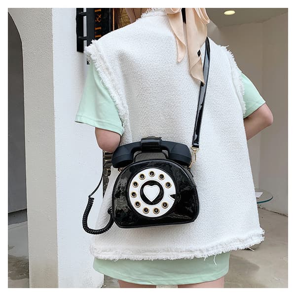 Kreativ telefon håndtaske, crossbody taske, sort