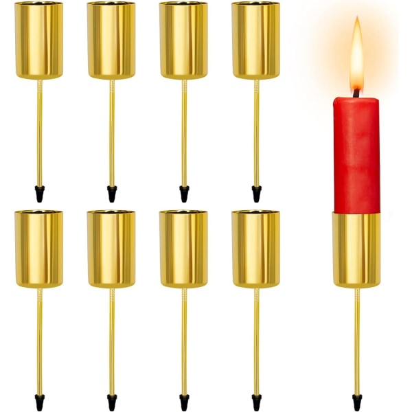 8 st ljushållare (guld) järn ljusstake bordsdekoration ljus