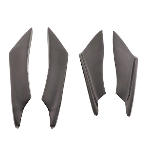 4 stk. Universal Svart Bil Karosseri Spoiler Frontfanger Leppe Splitter Finner Trim