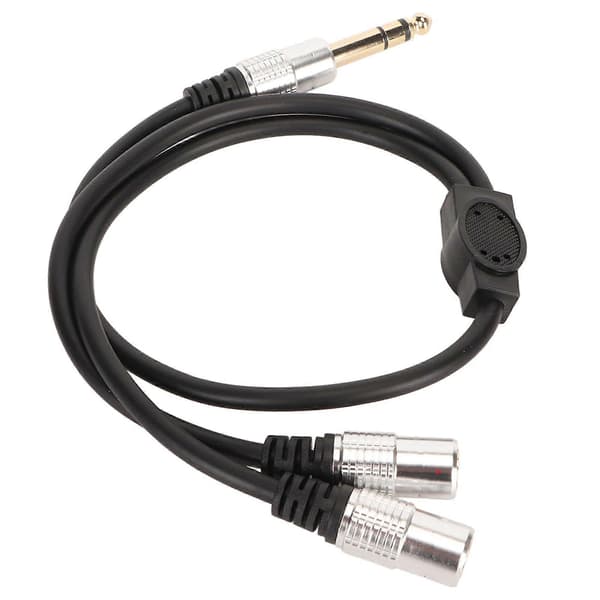 6,35 mm han til dobbelt 3,5 mm hun kabel Professionel Plug and Play Stereo Lydadapter til Forstærker Mikrofon Mixer Højttaler