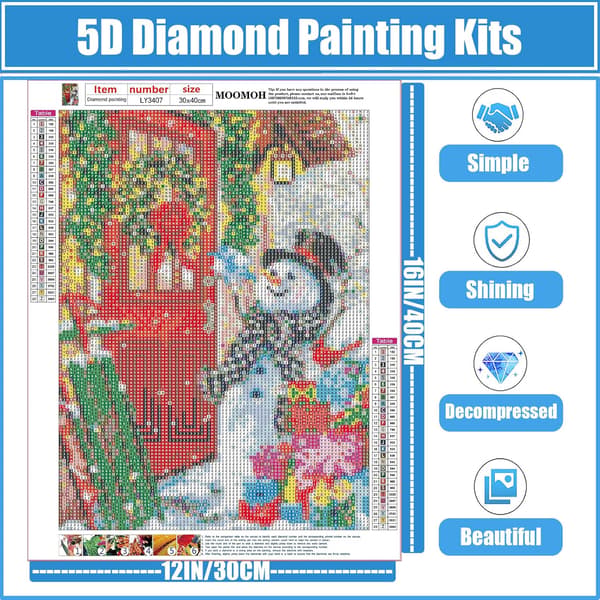 ##/Diamantmalingsett for voksne - 5D Diamantkunstsett - Snømann til gaver##/