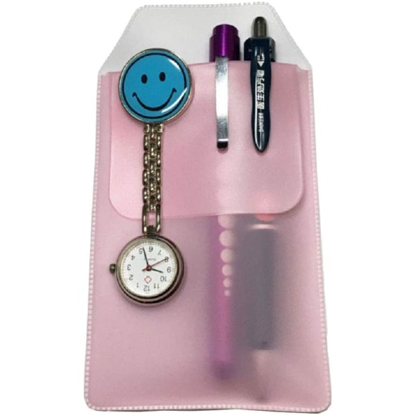 12 STK Transparent Doctor Pen Pouch Sygeplejerske Beskyttende Pouch Pink