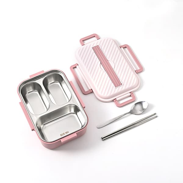 Bento Matboks 1050ml Dobbelt Lag 3 Rom Design 304 Rustfritt Stål