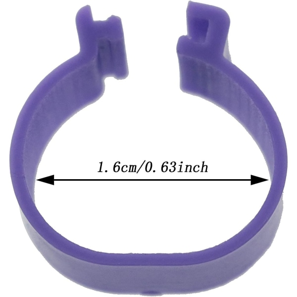 16mm Kylling ID-bånd 100 stk. 16mm tilfældige farver Plastik Fjerkræ Chi