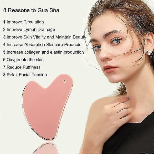 Gua Sha ansigtsværktøj i rustfrit stål, rosaguld Gua Sha værktøj, Gua Sha værktøj i rustfrit stål til ansigtet