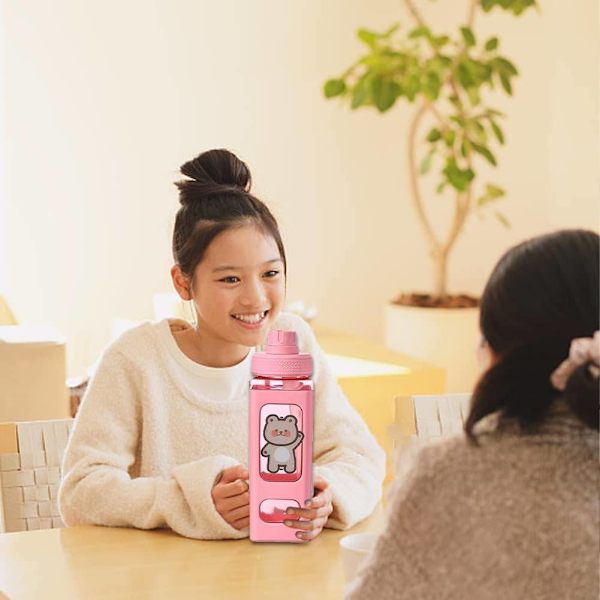 Vesipullo 700ml pillillä - pinkki, urheiluvesipullo