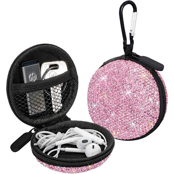 Øretelefonetui Ørepropper Små Bæretaske Bling Rhinestone Krystal