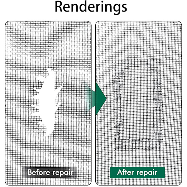 2M x 5CM (Sort) Myggeskærms Reparationskit Klæbende Myggeskærm