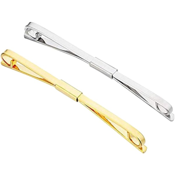 2-delad slips set för män (guld och silver) klassisk krage