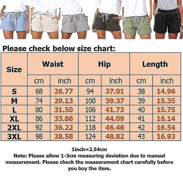 Dam Bomull Linne Sommar Dragsko Elastisk Midja Shorts Byxor
