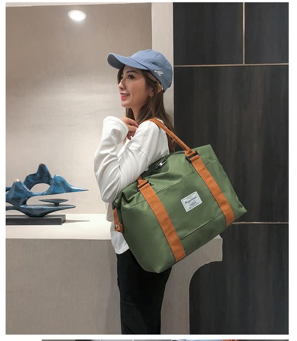 Fitness reiseveske, duffelbag for korte turer, grønn