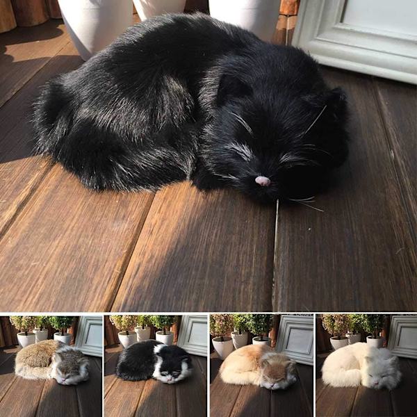 Realistk Katt Liv Sovende, Katt Myk Leke, Falsk Plysj Leke, Falsk
