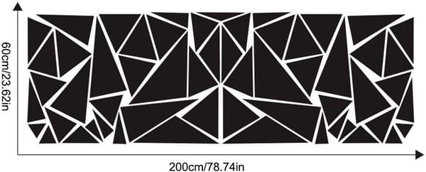 Svart - 1 stk, 0,6*200CM, Universal Selvstøttende Blank Trekant
