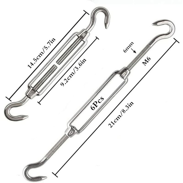 Stykker Kabelstrammer M6 Kabelstrammer Rustfrit Stål 304 Adj
