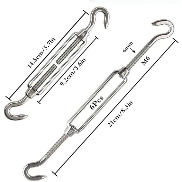 Stykker Kabelstrammer M6 Kabelstrammer Rustfritt Stål 304 Adj