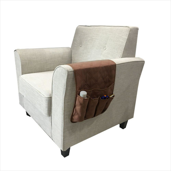 Sofa Armlæn Organizer (Kaffe Farve), 5 Lommer, Skridsikker, Suit