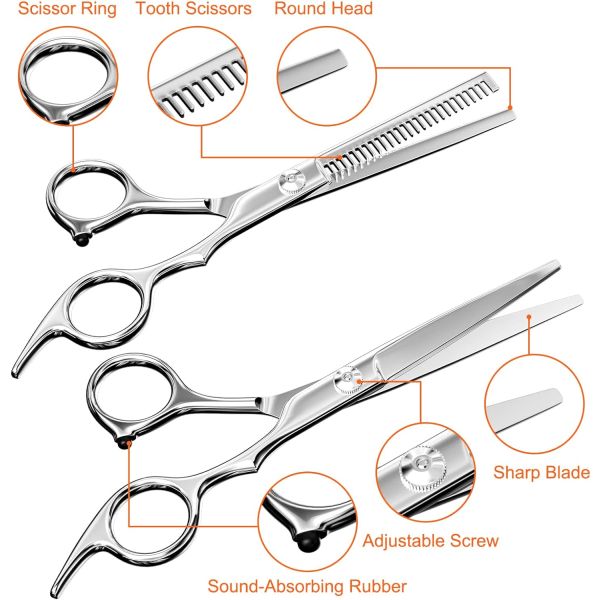 2-delt frisørsaksesett, superskarpt og presist hår