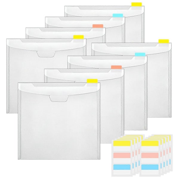 Kuvert Mappe Scrapbog Papir Organizer med Klæbende Indeksfaner Vandtæt Klar Dokument Organizer Opbevaringstaske 24PCS