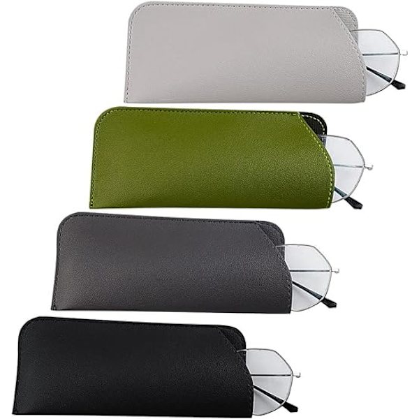 4-pack Mjuka Glasögonfodral, Läder Solglasögonfodral Glasögonfodral