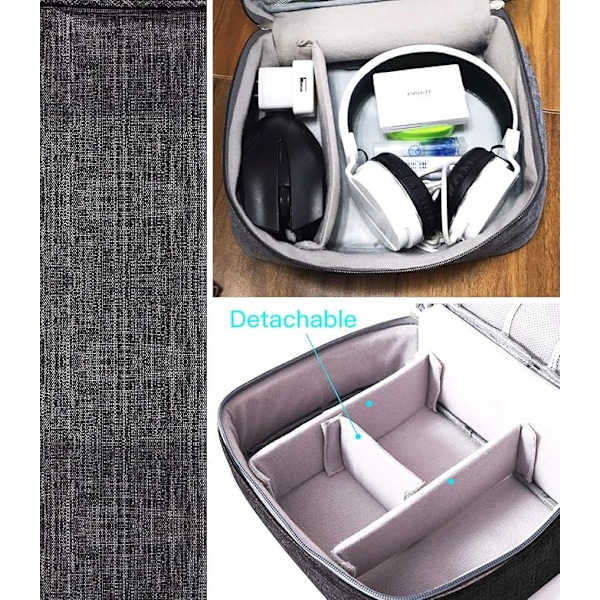 ##/(Svart) Elektroniska/Digitala Tillbehörspåse För externa hårddiskar kablar kontakter möss hörlurar##/