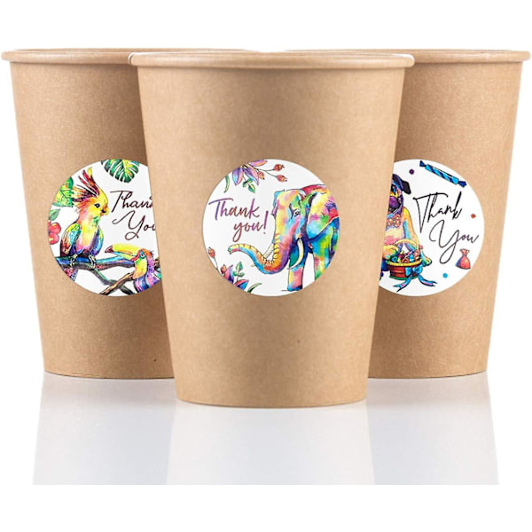 Tak Stickers Etiketter Rulle Til Forretningsgaver Fødselsdag Gaveposer Babyshower Bryllup (ths-001-d)