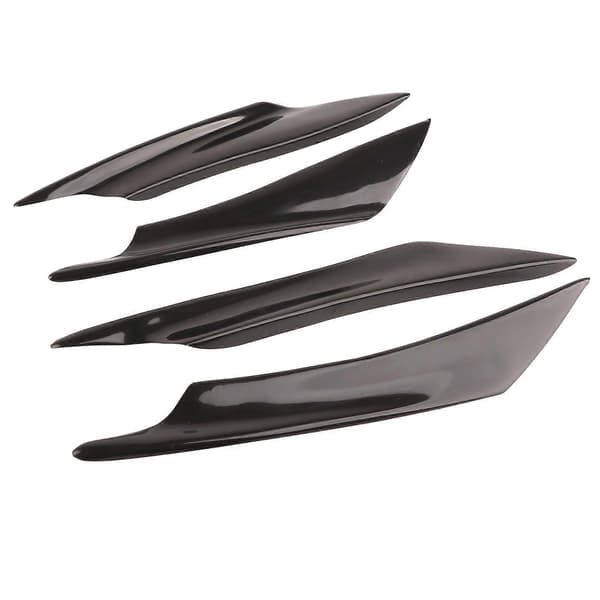 4 stk. Universal Sort Bil Karrosseri Spoiler Frontkofanger Læbe Splitter Finner Trim