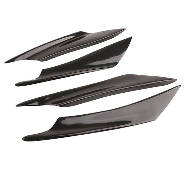 4 stk. Universal Svart Bil Karosseri Spoiler Frontfanger Leppe Splitter Finner Trim