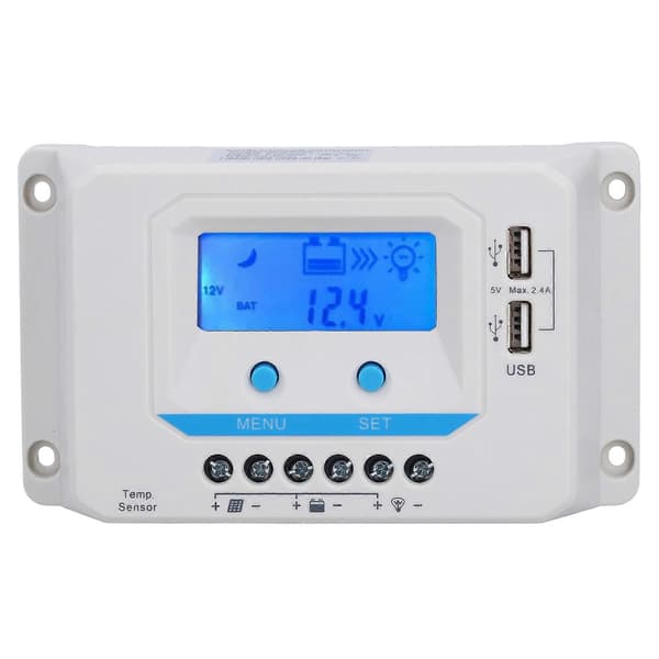 Solar Laderegulator Panel PWM 30A Husholdnings ABS Skall LCD-skjerm EL2430Z 12V/24V