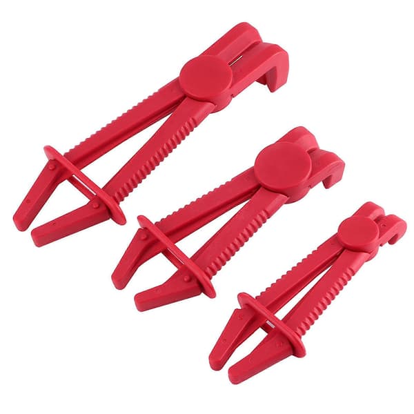 3 stk. fleksible slangeklemmer i nylon for bremse-, drivstoff-, gass-, kjølevæske- og radiatorslanger