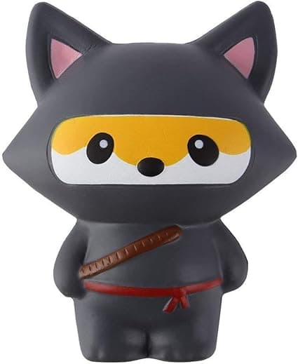 Ninja Fox Anti-Stress Legetøj (14 × 12 × 7 cm), Kawaii Stressaflastning