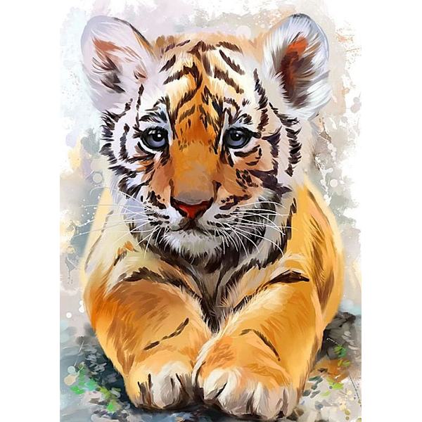 ##/5D diamantmålning-DIY-30x40cm-tigerunge##/
