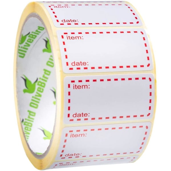 &500 X Freezable Stickers Freezer Labels On Roll, Size 50x25mm, White And Red Date Labels For Food Sticker&