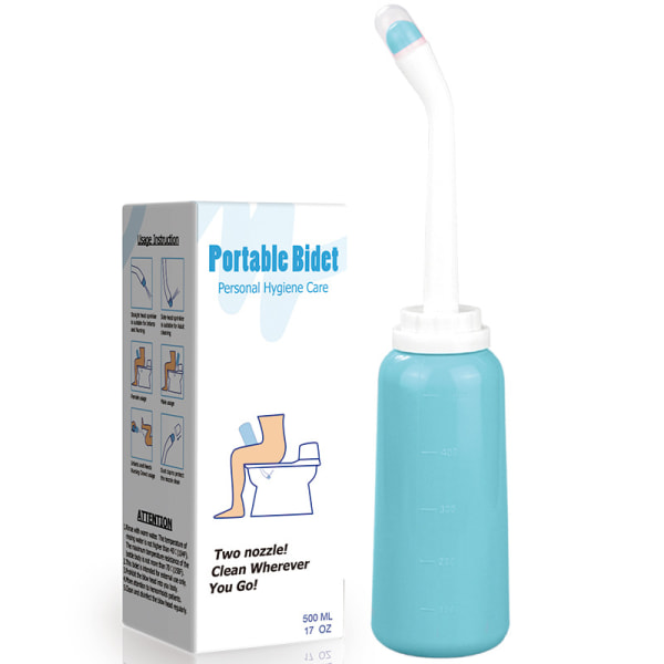 2 stk 500ml (Blå+Rosa) - Enkel Bidet, Bærbar Bidet for Reise med