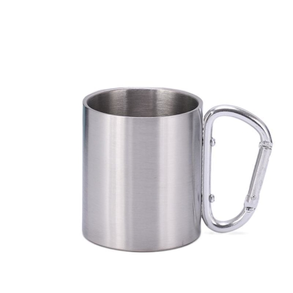 ##/Outdoor Mugg för Camping Kompakt och Lätt 220 ml Skruvbar Karabinhållare Rostfritt Stål för Vandring Trekking Arbete##/