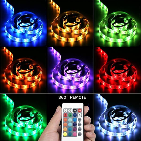 Batteridriven flexibel LED-remsa, 6,6FT / 3,3FT 3M RGB SMD5050 LED-sladd
