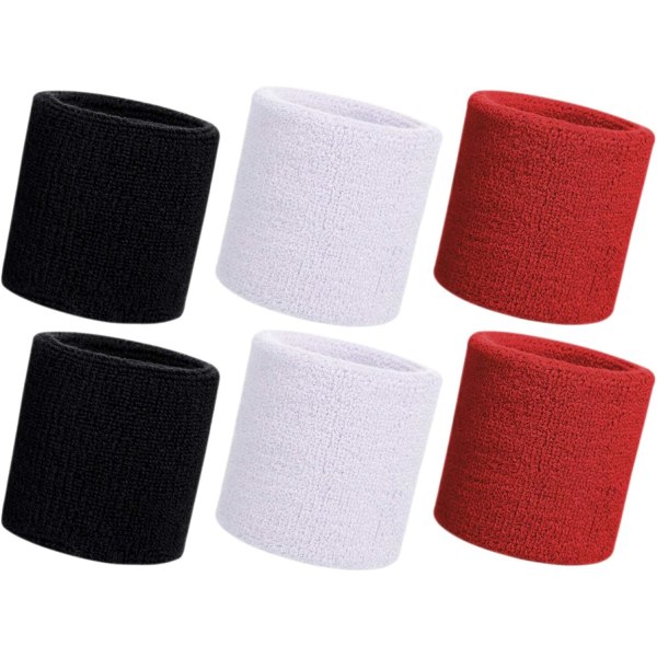 6 stk håndleddsbånd for sport, absorberende sportsbånd for fotball, b